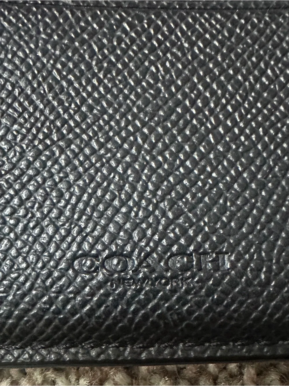 Coach Black Pebbled Leather Card Wallet